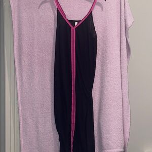 Lane Bryant Black Swim Coverup with Pink Trim